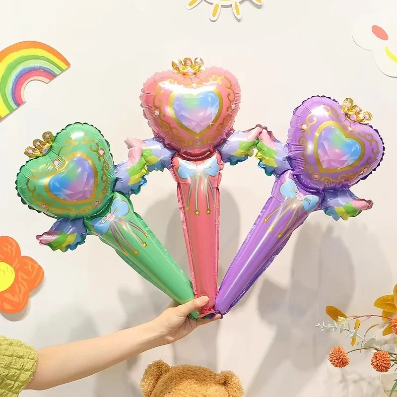 Little Fairy Handheld Stick Cartoon Balloon Chrildren's Birthday Party Decoration One Year Old Kids Favor Gift Fairy Stick Balon