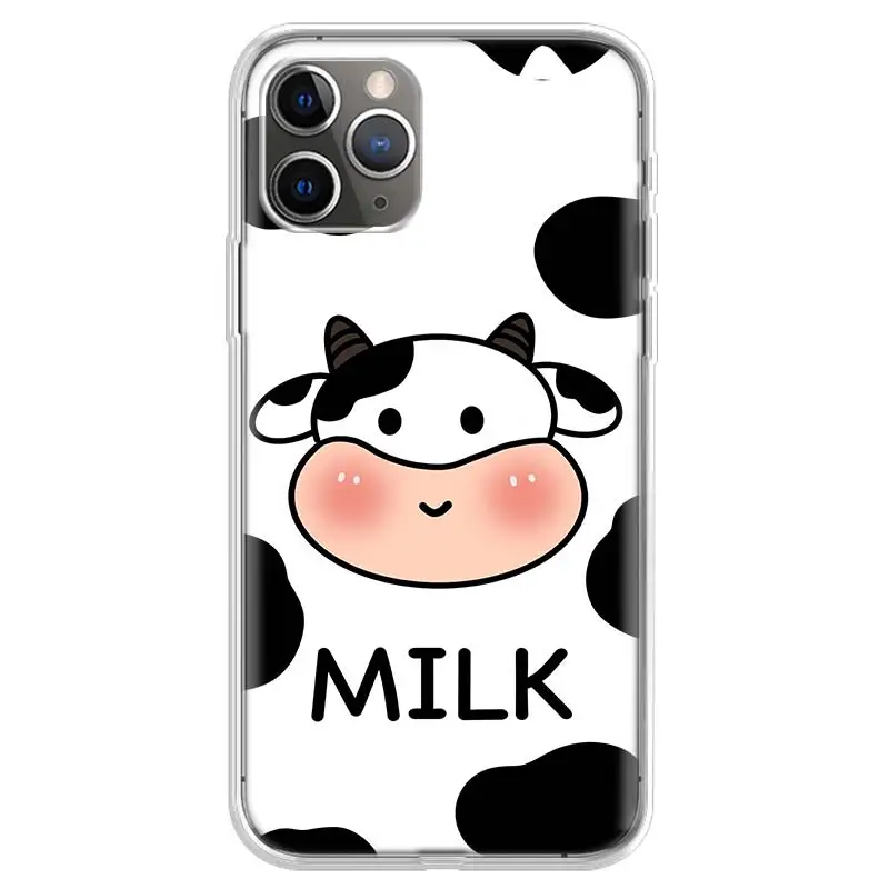 Dairy Cattle Cow Speckle Cute Soft Phone Case For IPhone 11 13 16 Pro MAX 15 + 14 Plus 12 Mini X XS Apple 8 7 SE Fundas Coque 11