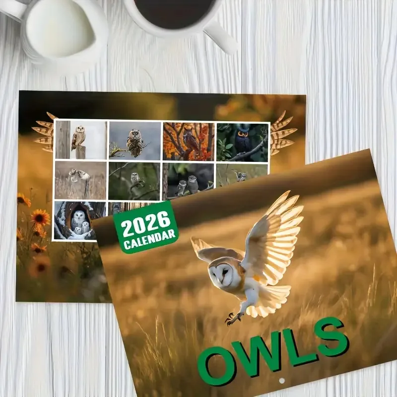

2026 Owl Calendar - Owls, Long-eared Owls, etc. -- Wildlife-Themed Home Decor/Office Decor