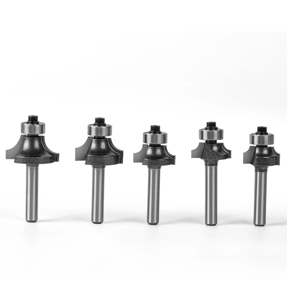 Haste Canto Redondo Sobre Router Bit, Cortador De Carboneto De Tungstênio, 1,4 & 6mm, BearingMilling Cutter para Madeira, Carpintaria