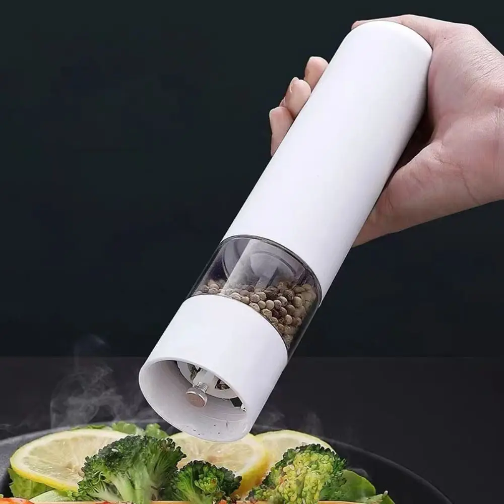 

Adjustable Coarseness Electric Pepper and Salt Mill Ceramic Grinding Core Visible Bottle Body Pepper Grinder ABS Battery Powered