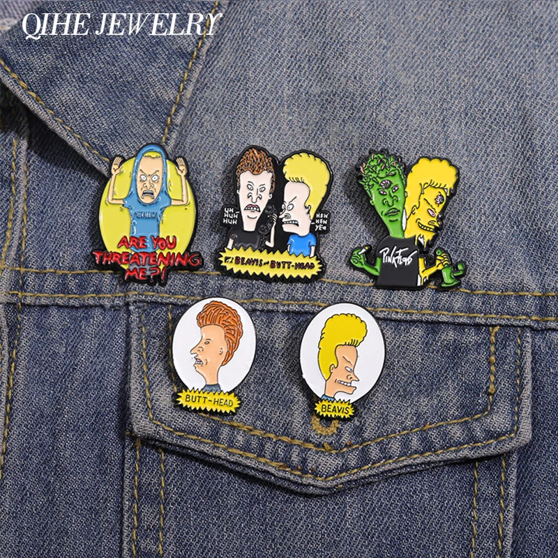 Comedy Animated Movie Brooch Enamel Pins Funny Cartoon Characters  Metal Brooch Lapel Badge Jewelry Accessories Friends Gifts