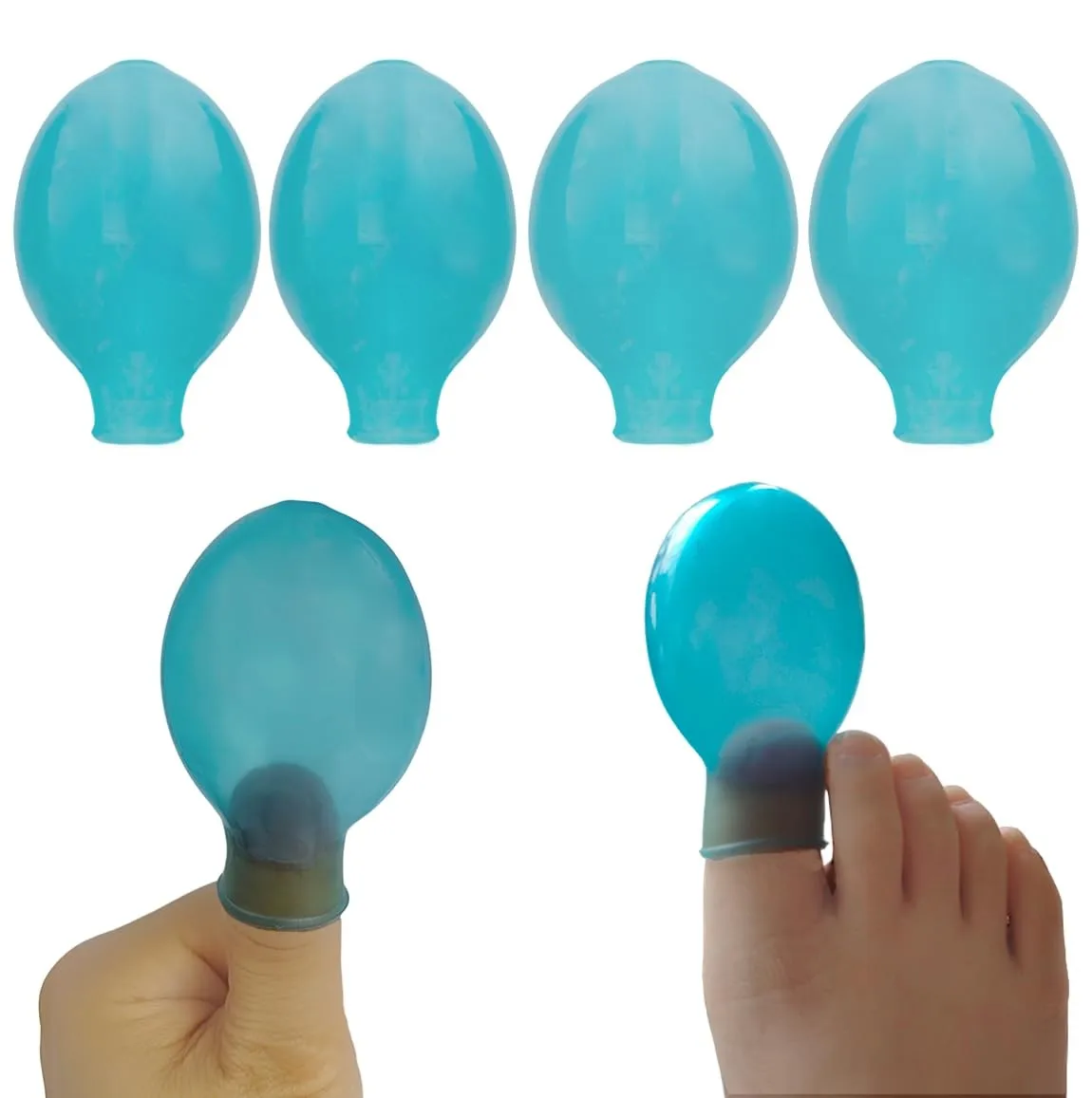 Waterproof Silicone Finger & Toe Nail Covers Reusable Protective Sleeves for Showering, Hand Soaking Wound Protection Prevent