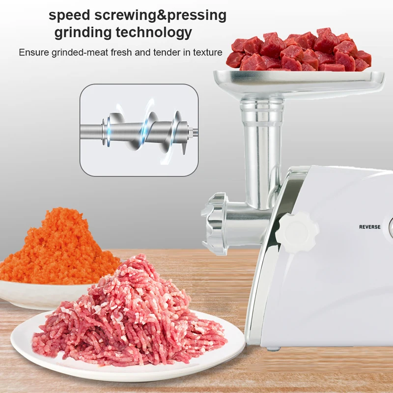 Winholder 3000W Grinder Machine For Kitchen Meat Grinder Food Processors Multifunctional Electric Grinder Stainless Steel White