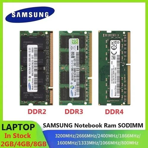 Imagen 1 del producto SAMSUNG Memoria para computadora portátil DDR4 DDR3 DDR2 SODIMM Ram 16GB 8GB 4GB 2GB 2400 1600 1333 800 667MHz Notebook de alto rendimiento Sodimm RAM