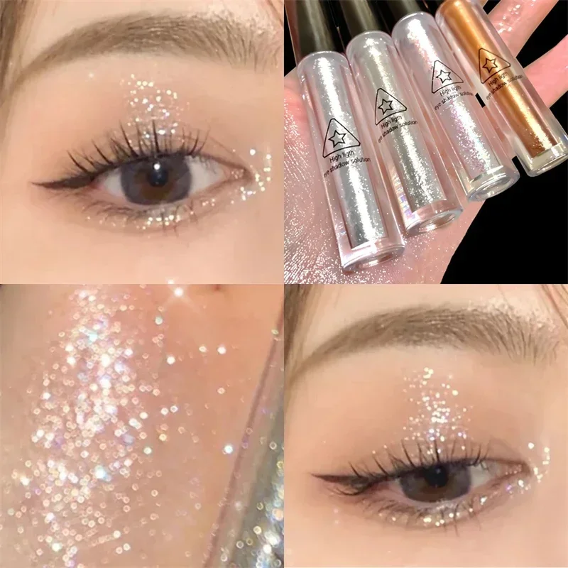 Heallor Glitter Glanzende Vloeibare Oogschaduw Eyeliner Ogen Make-Up Metallic Eyeliner Pen Langdurige Waterdichte Oogschaduw Party Make