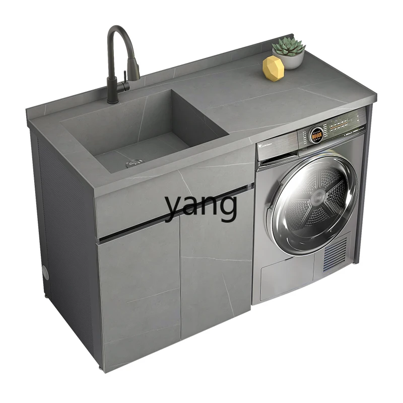 

LMM integrated rock slab space aluminum laundry cabinet combined balcony aluminum alloy laundry sink