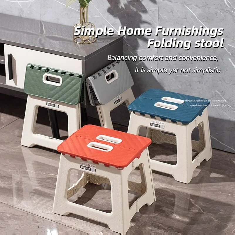 plastic thickened folding chair, portable outdoor camping chair, beach folding chair, family children's chair