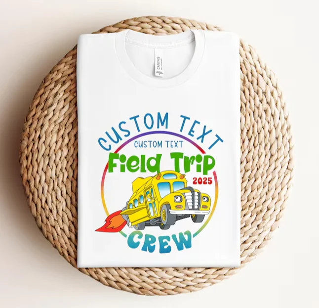 Picture 6: Custom 2026 Field School Trip Shirt Graduation Class Reunion Shirt Personalized Teacher Gifts School Bus Shirt Casual Loose Top