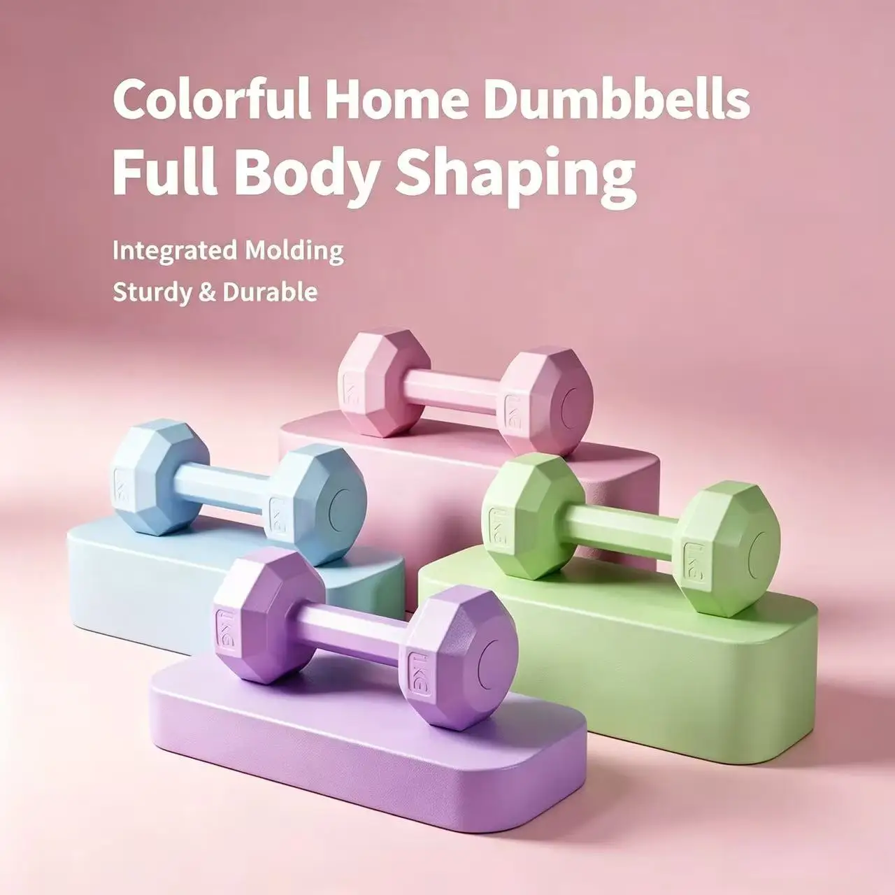Dumbbell Ladies Fitness Home Full Body Shaping Exercise Arm Muscle Exercise Vest Line Full Body Shaping Eco-friendly Color Dumbbells - Perfect for Home and Gym Workouts, Arm Training and Yoga - Pink/Blue Optional