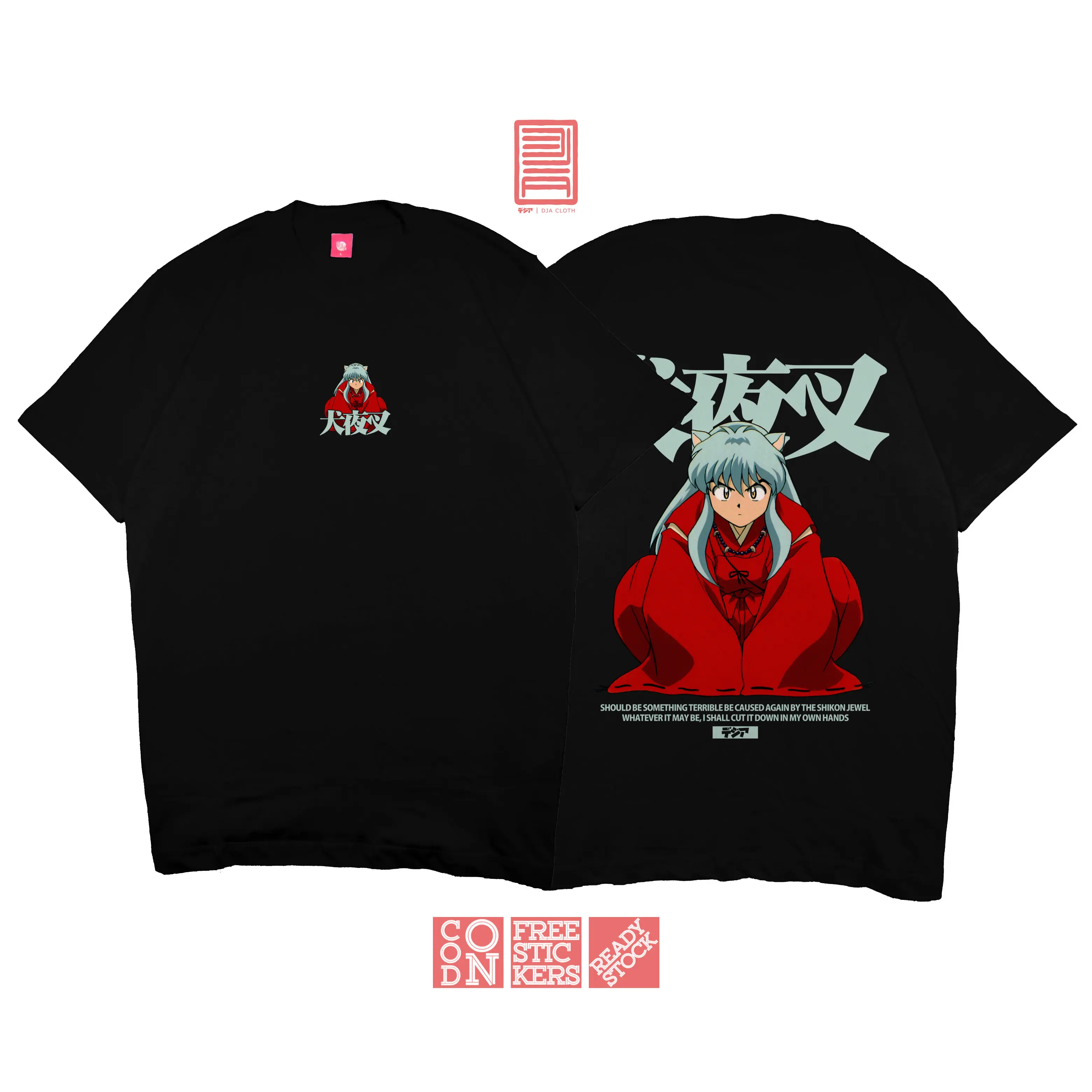 تي شيرت Kaos INUYASHA SHIKON NO TAMA KAGOME HIGURASHI KIKYO BAJU JEPANG ANIME MANGA تي شيرت DJA CLOTH