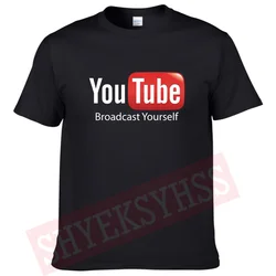 YouTube Broadcast Yourself Men's T Shirt Interesting Video Website Street Short Sleeve 100% Cotton Universal T-shirt