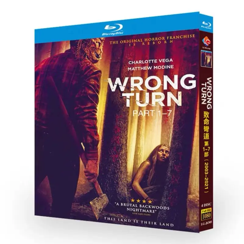 Wrong Turn 1–7 Blu-ray High Definition Movie BD Discs Box Set with English and Traditional Chinese Subtitles