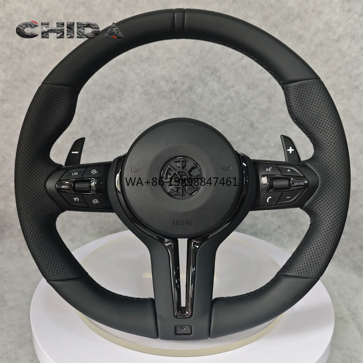 

Black MP Perforated Leather Steering Wheel for BMW Models F10 F30 F11 F15 F16 F20 F21 F22 F25 F26 F31 F32 F36 F80 F82 M3 M5