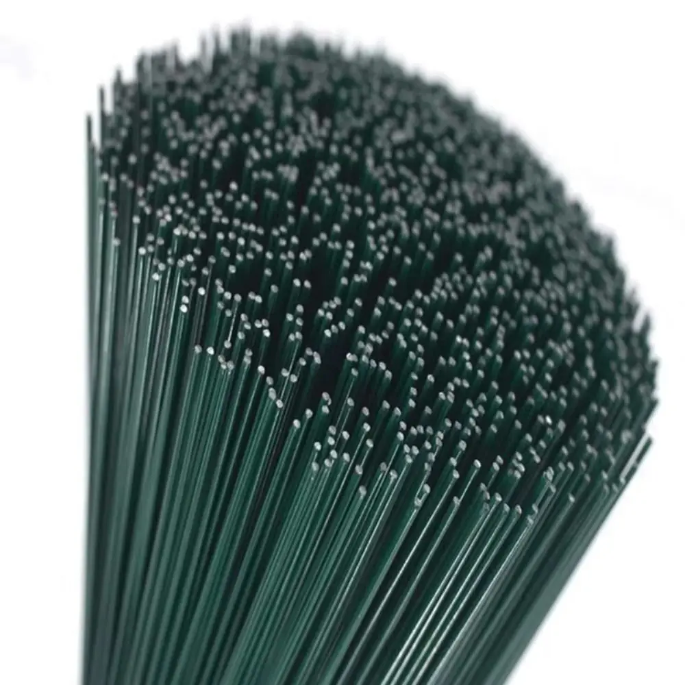 

100pcs 2mm Artificial Flower Stem Plastic Cover Metal Core Green Flower Stem Florist Flower Vase Artificial Plant Stick