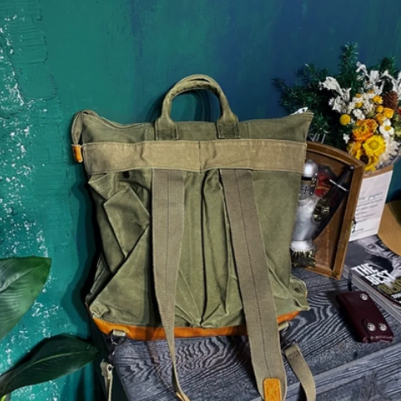 

Travel Commuter Oil Wax Canvas Pilot Handbag Backpack Men Women Outdoor Trekking Hiking Climbing Camping Riding Rackpack