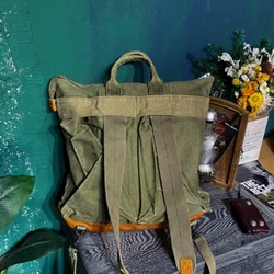 Travel Commuter Oil Wax Canvas Pilot Handbag Backpack Men Women Outdoor Trekking Hiking Climbing Camping Riding Rackpack