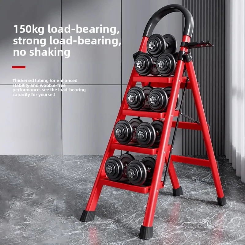 Indoor Foldable Ladder A Frame Four Step Multifunction Portable Multi Functional Step Ladder Thickened Step Ladder Folding