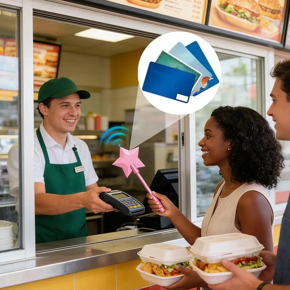 

Креативный держатель для карт в виде волшебной палочки, 3D-печать, для бесконтактной оплаты, эстетичный аксессуар для платежей, забавный подарок на день рождения для нее