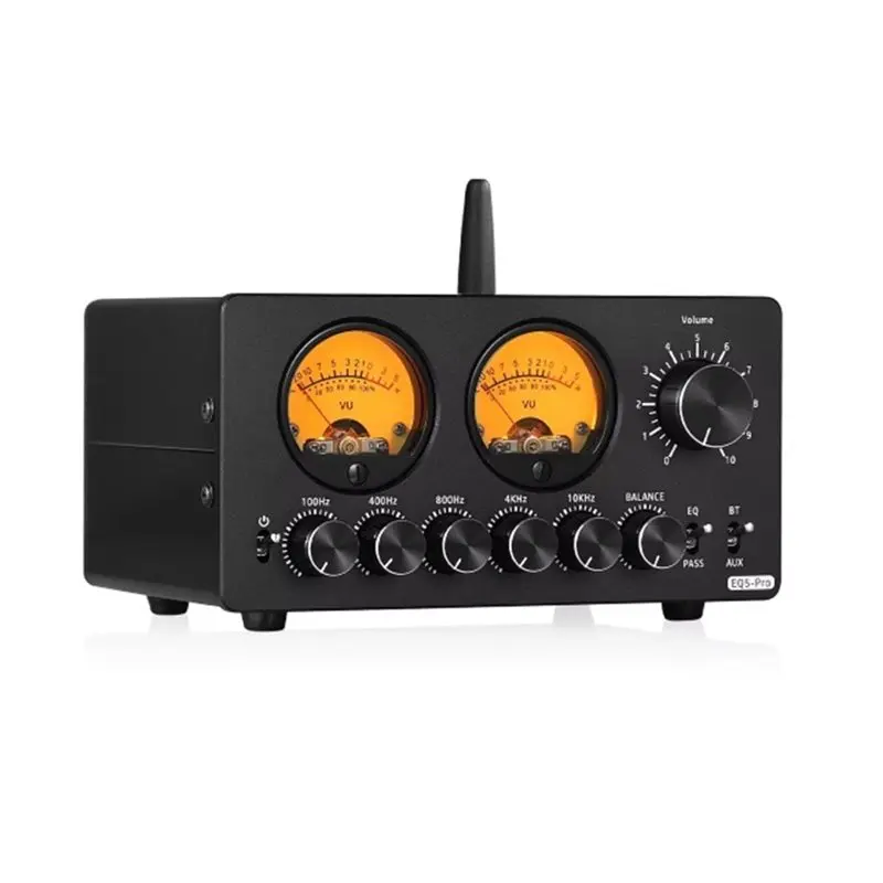 

EQ5 PRO Mini 5-Band EQ Preamp Stereo Bluetooth Equalizer VU Meter Home Desk Audio Processor Processing Unit