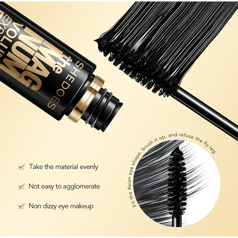 Mascara 4D noir épais, allongeant et recourbant, waterproof, fibre liquide, longue durée, cils naturels professionnels