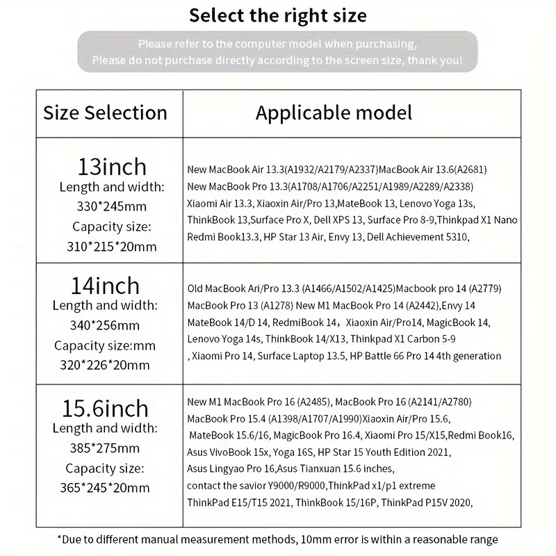 حقيبة بطانة الكمبيوتر المحمول مناسبة لـ 13.3 بوصة أنثى 15 ذكر 15.6 حقيبة كمبيوتر Mac11 الغطاء الواقي 16.1 بوصة