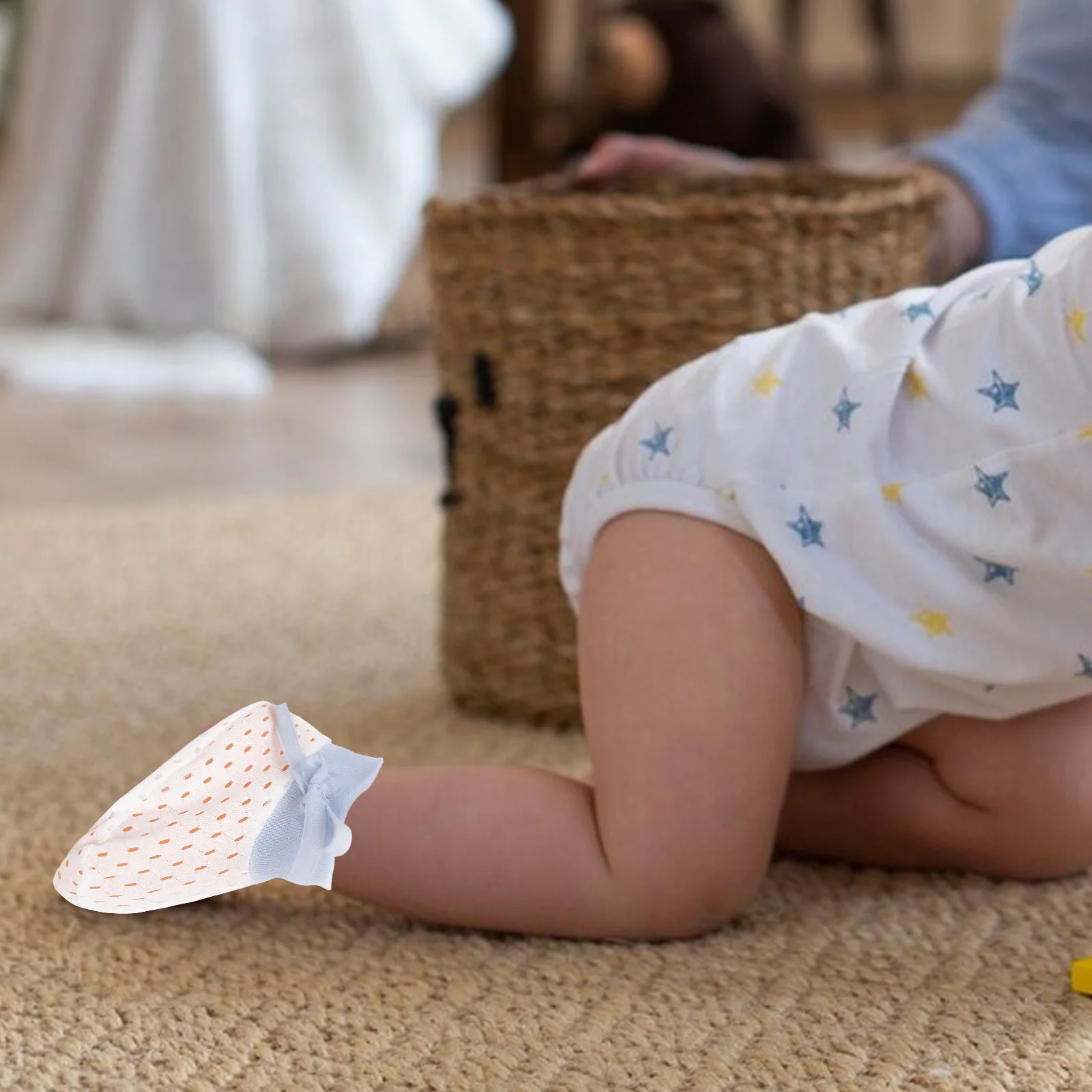 

Antiscratch Baby Mittens Adjustable Drawstring Design Soft Comfortable for Newborns Infants Boys Girls No Scratch Protection