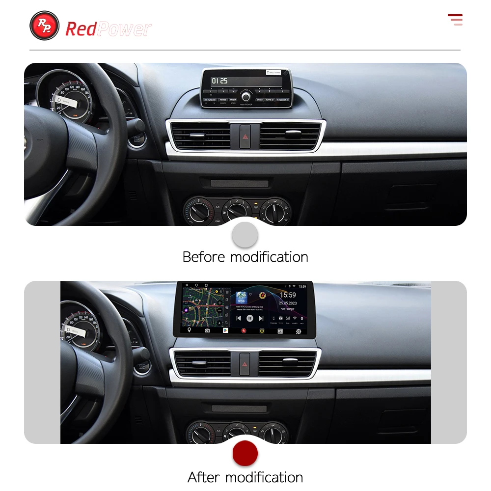 Redpower 12.3 inch Car Radio for Mazda 3 Axela 2015-2019 Multimedia Player Screen GPS Android 10 Navigation CarPlay DSP