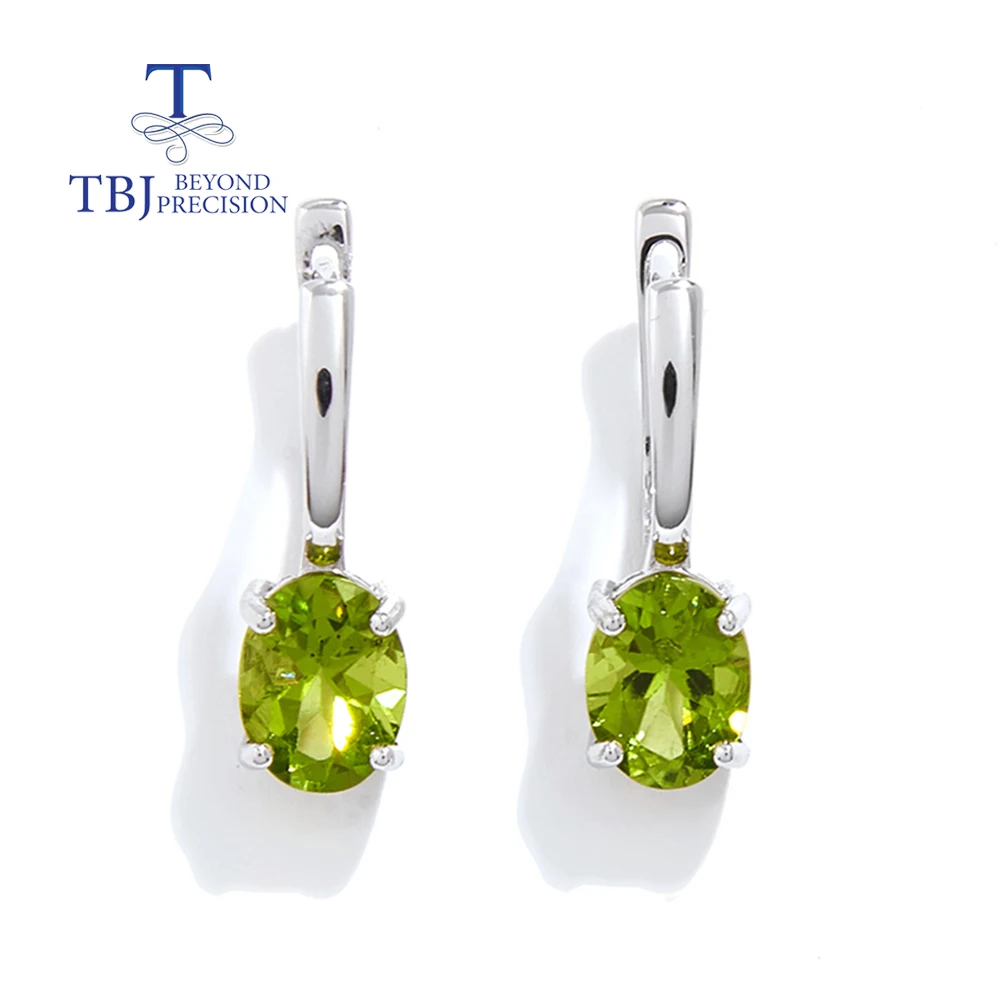 925 Sterling Silver Natural Peridot inclusion quality Earring for women Girls Luxury Jewelry Gift