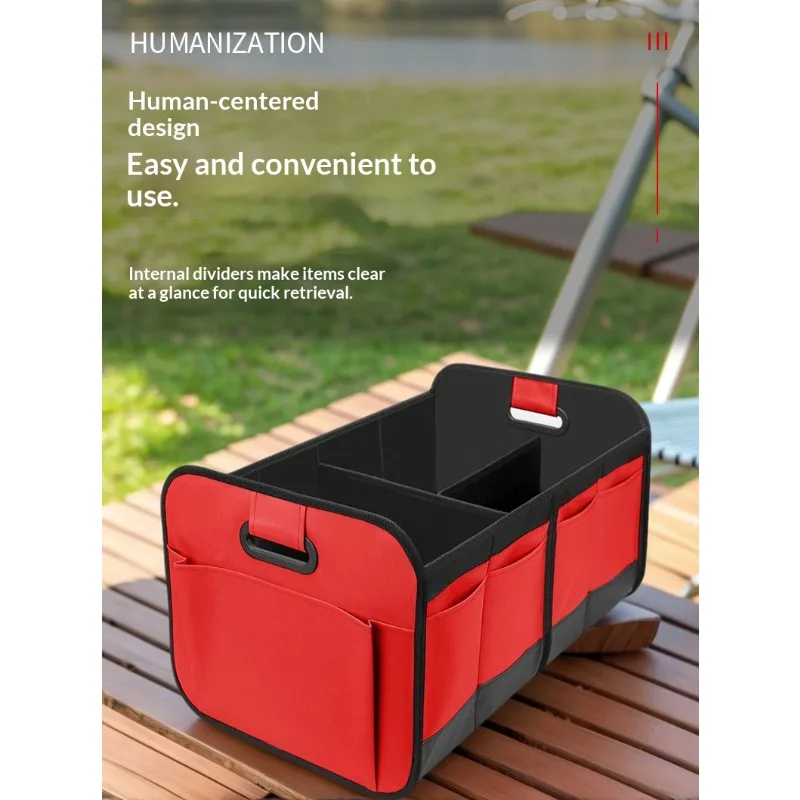 2PCS Multi-Compartment Car Trunk Storage Organizer Collapsible Oxford Design Side Pockets for Daily Grocery Cargo Organization car accessories