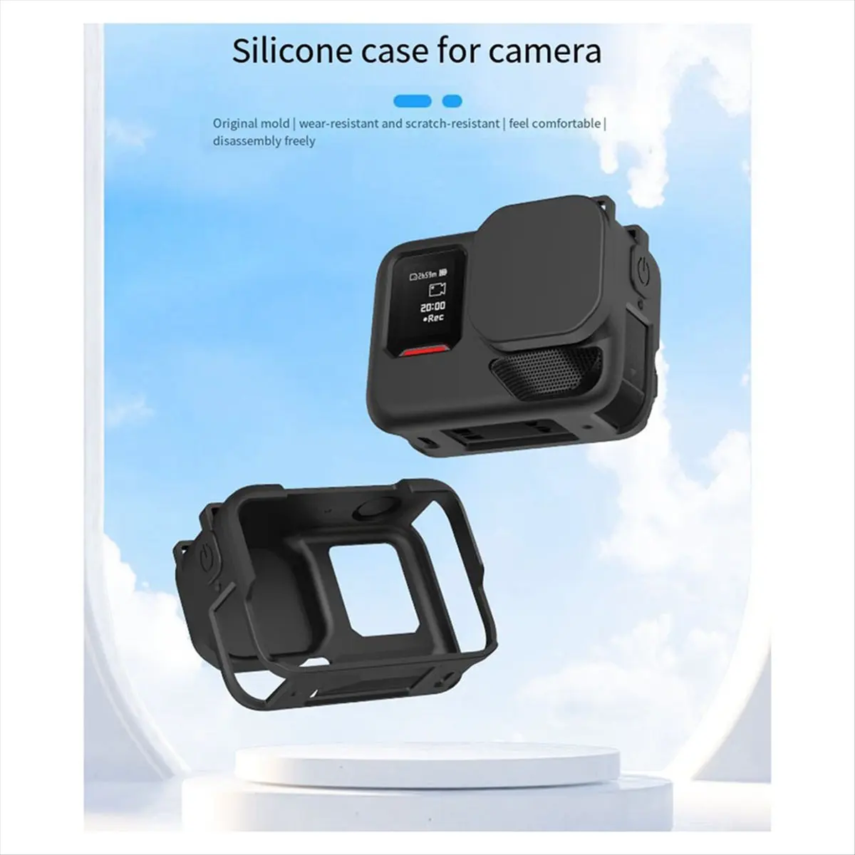 A14M For Pro 2 Silicone Case Protective Cover Anti-Fall and Anti-Lost Rope Sports Camera Accessories
