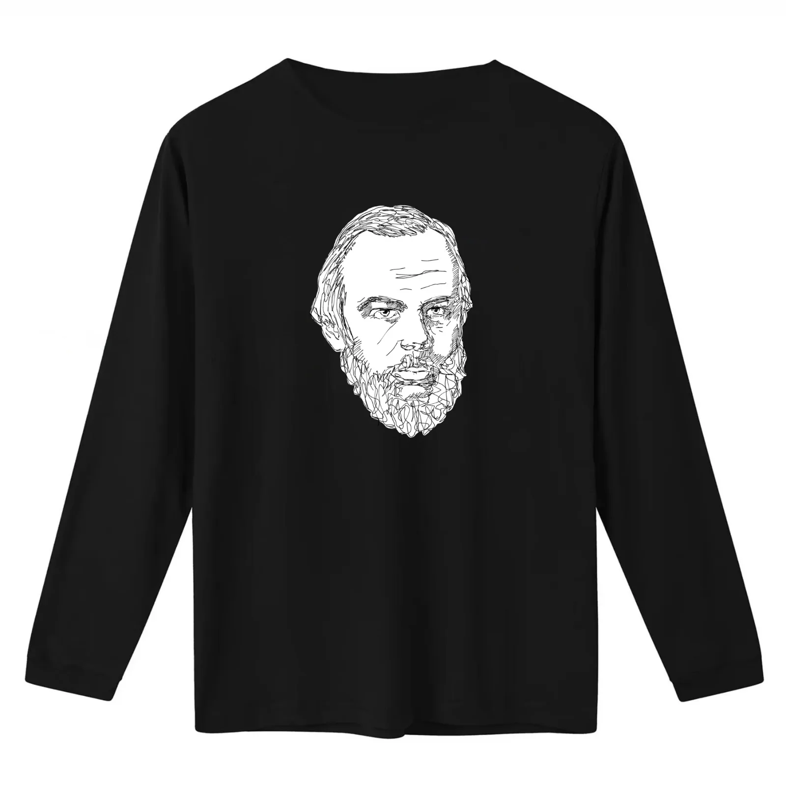 Fyodor Dostoevsky Art Sketch T-Shirt Summer Casual Cotton Tee Oversized Streetwear Tops Vintage Graphic Print 100% Cotton