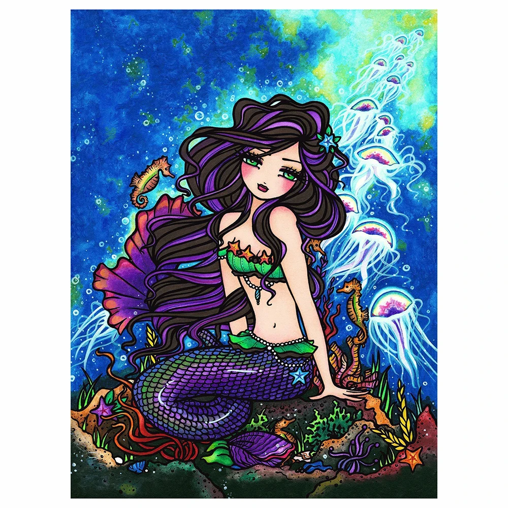 YI BRIGHT Diamond painting undersea mermaid DIY5D handmade artwork home Decor full square diamond round diamond gift