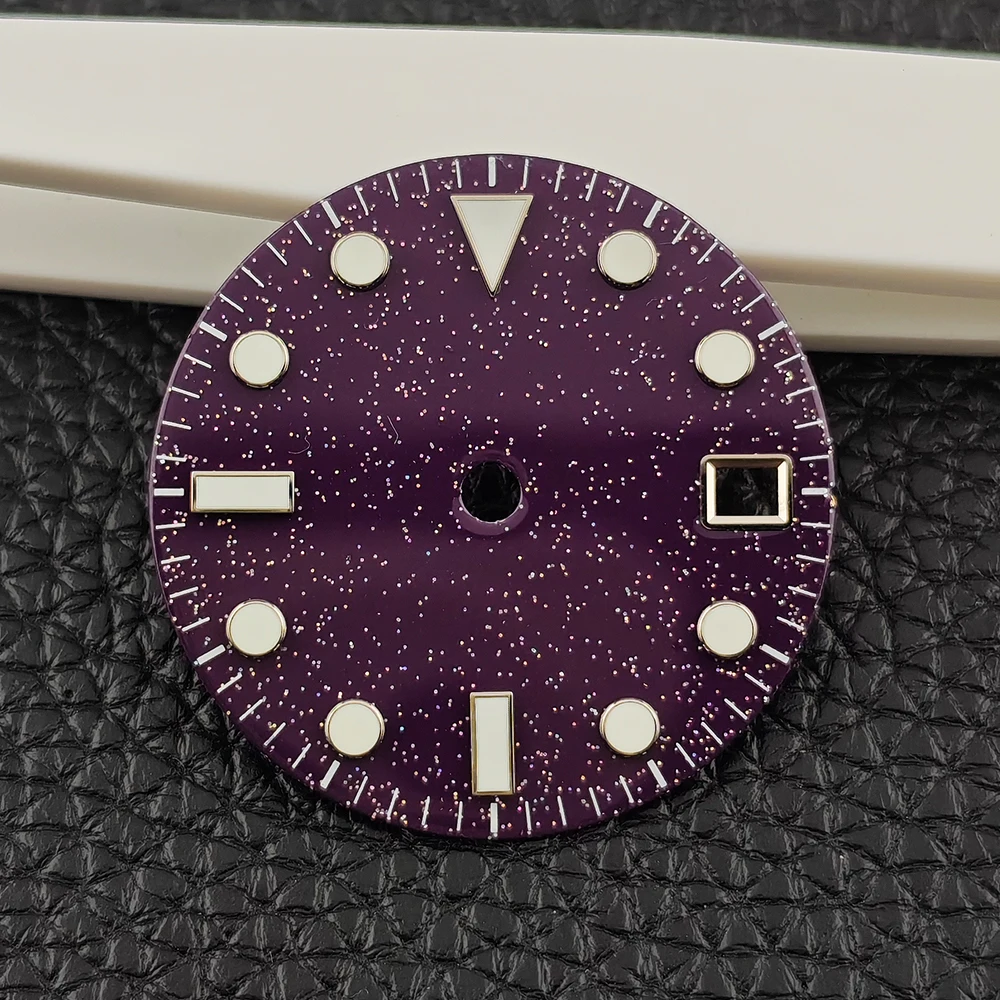 28.5mm NH35 Dial Watch Dial Sparkling Star Dial Starry Sky Dial Blue Luminous Fit NH35 NH36 Automatic Movement Customizable Logo