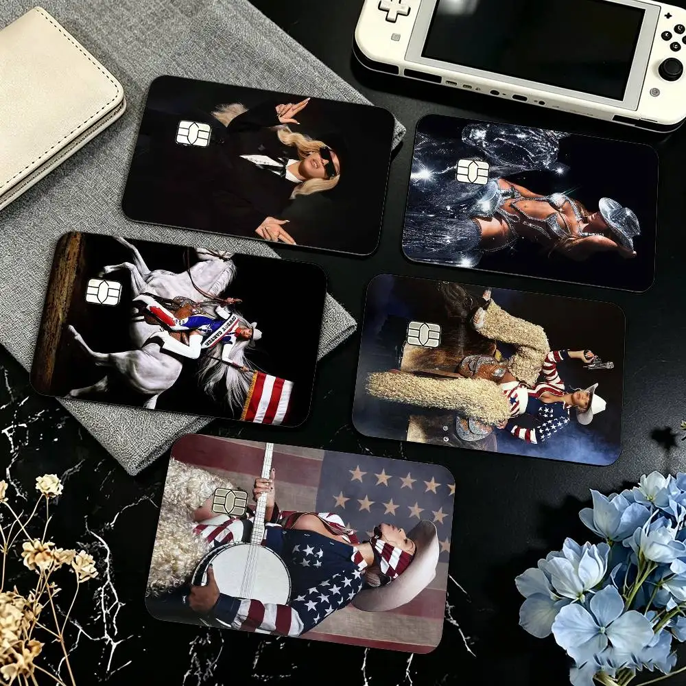 B-Beyonce Cowboy Carter Lemonade Credit Card HD Stickers Game Card Decal Small Chip Waterproof Sticker Gift