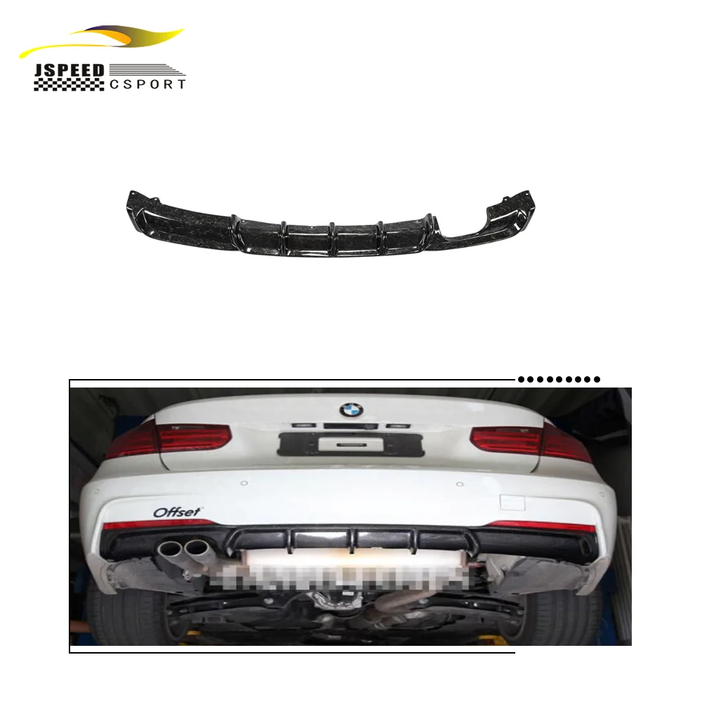 

JCSPORTLINE Carbon Fiber F30 Задний диффузор для BMW 3 серии M-TECH 2012-2017 (двойная выхлопная труба, одинарный выпуск)