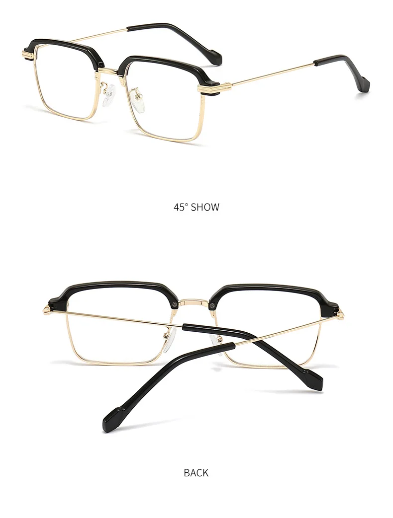 Photochrome Anti Strahlung Gläser Koreanische Quadratische Metall Männer Frauen Brillen Mode Anti Blaues Licht Glas Schatten – Detail 10