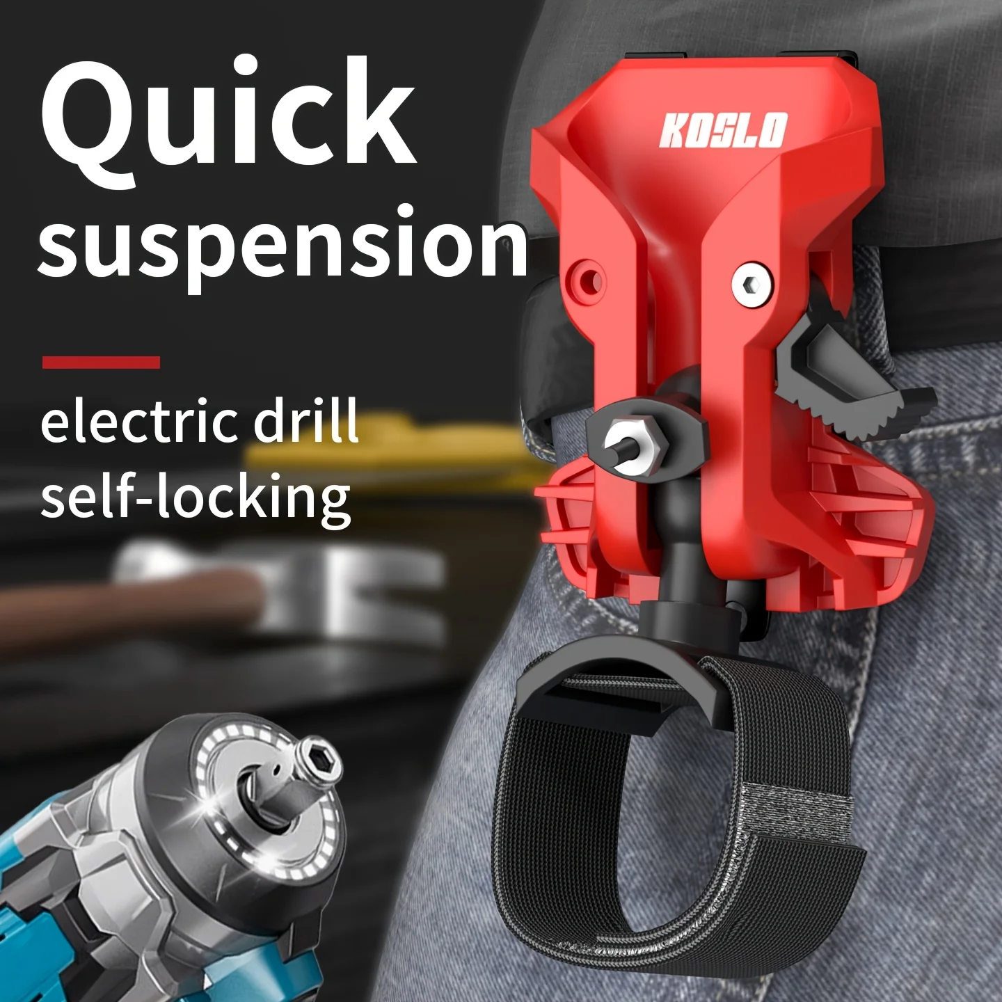 

1 Self-locking Quick-pull Belt Holder for Electric Drills, Suitable for Electricians, Power Maintenance, Quick Hanging For