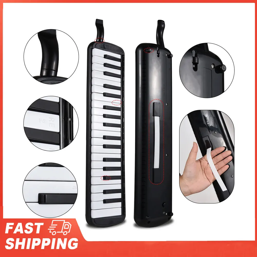 

Клавиатура для воздушного пианино Melodica, 37 клавиш, инструмент Melodica с 2 мягкими ударными трубками, 2 насадками для выдувания, духовые инструменты Melodica