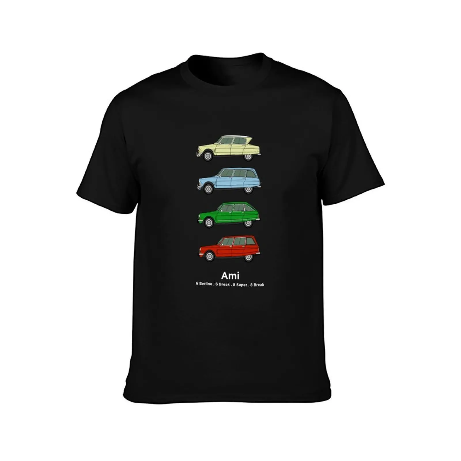Citron Ami6 & Ami8 Classic Car collection T-Shirt Basic Solid Tee for Daily Use T-Shirt