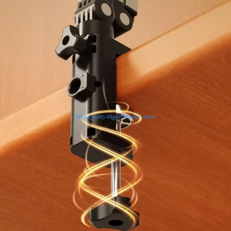 

U2JE 4 Axises Clamp On Foldable Extendable Desktop Stand With 360 Rotations Customizable