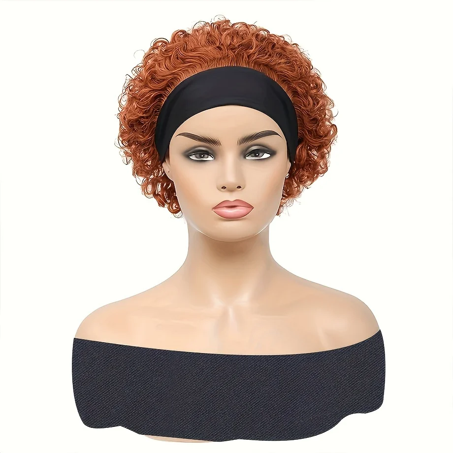 Water Wave Short Curly Pixie Cut Headband Wig