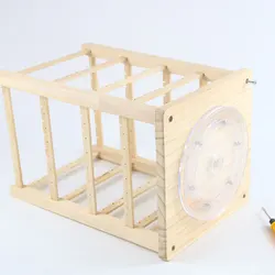 Rotating Wood Earrings Holder Necklace Stand 4 Side Organizer for