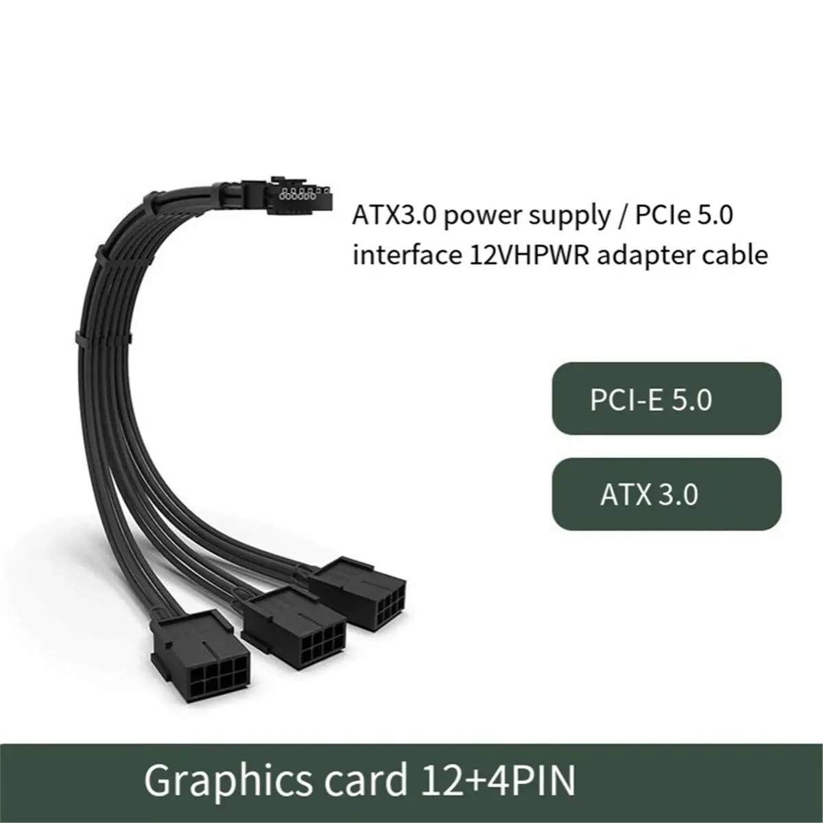 N86R 12VHPWR to 2x8 Pin Adapter-12+4Pin GPU Power Cable for 4090/4080/4070 & 5090/5080/5070 Graphics Cards Black