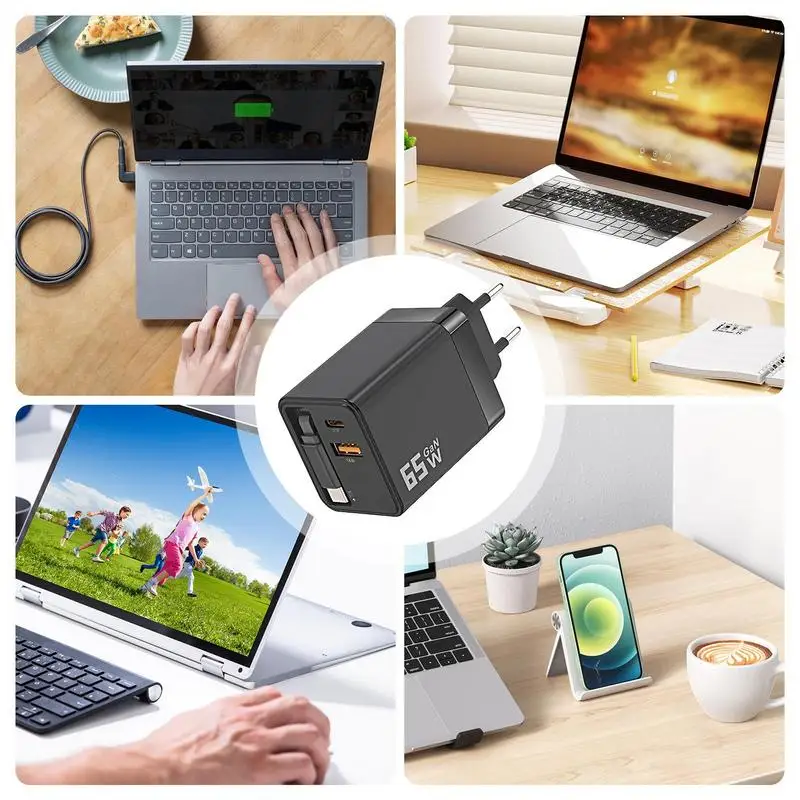 Retractable USB Charger 65w Retractable Charging Cable Multiport Block Plug Station Portable For Car Driver Electronics Desktop