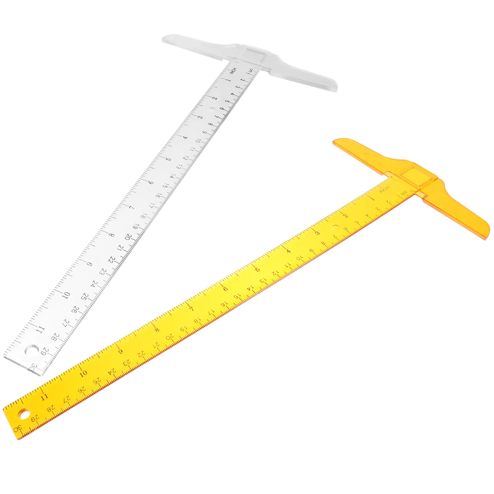 Picture 7: 2Pcs T Shape Rulers Plastic Double Scale Measuring Tool Accurate Drafting Supplies for Office Home Student Use
