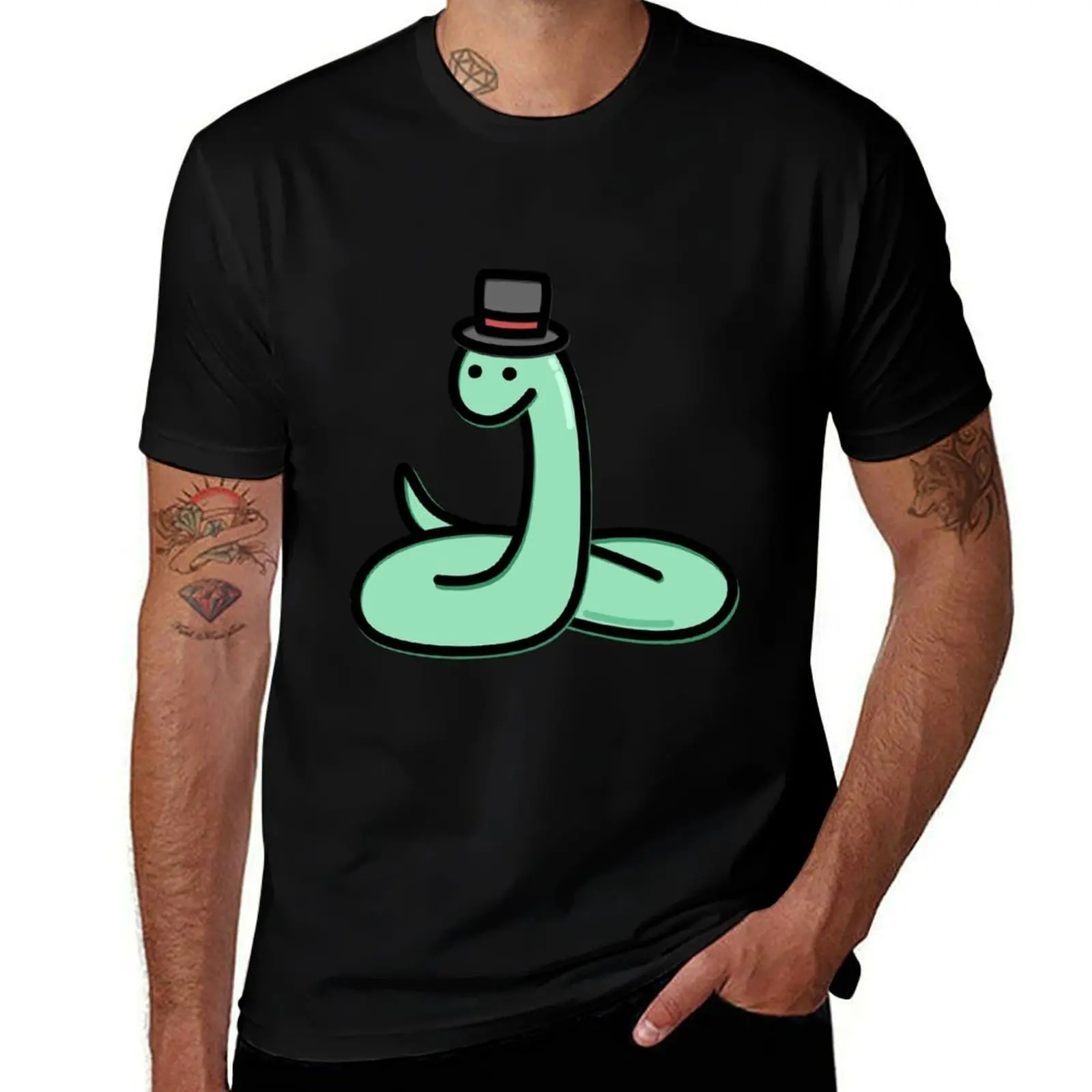 Cute Snake T-Shirt Plus Size Solid Color T-Shirt