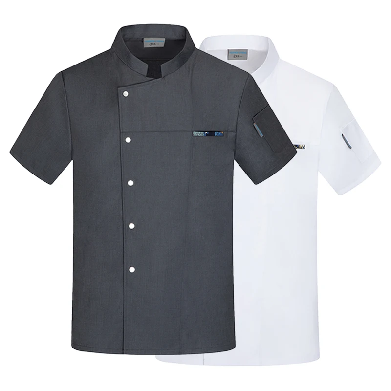 Restaurant Chef's Uniform Men's Kitchen Topss Hotel Waiter Shirt Catering Service Cooking Jacket Bakery Work Clothes