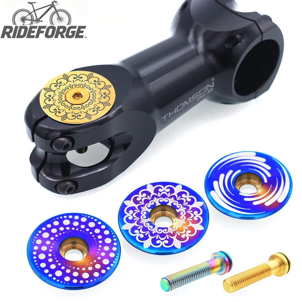 Titanium Alloy Headset Top Cap Set for MTB/Road Bike- TC4 Titanium Screws,28.6mm Fork Stem Cover,Lightweight Bicycle Headset Cap