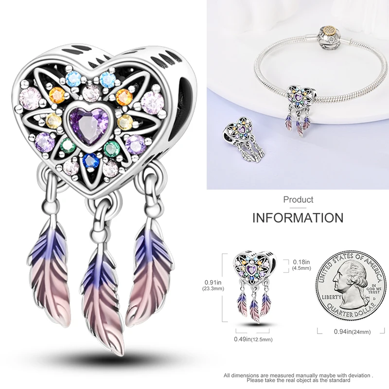925 Sterling Silber Charm-Perlen Vierblättriges Kleeblatt Delfin Sonne Mond Kirsche Motorrad Reise DIY Armband Halskette Geschenk für Frauen – Detail 29